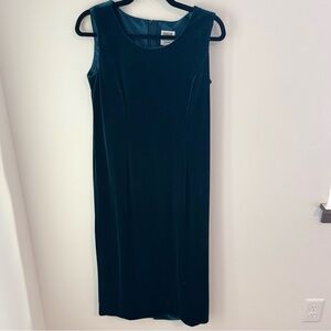 R&M Richards Sleeveless Velvet Midi Dress - Teal - size 10p